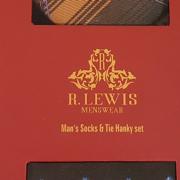 Necktie Hanky Socks Box Set by R Lewis RG01 Orange - Picture 7 of 7